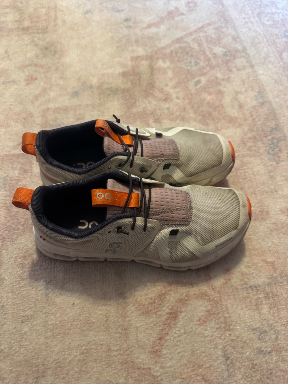 On Running Cloud Kids' Lightweight Athletic Shoes in White and Orange